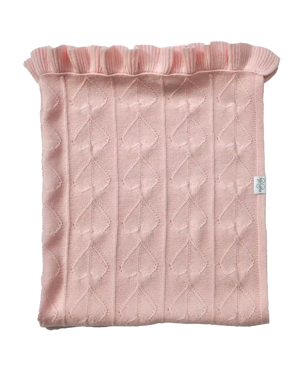 Organic cashmere merino blend baby blanket. GOTS and OEKOTEX certified luxury baby blanket for girls. Pink baby blanket.