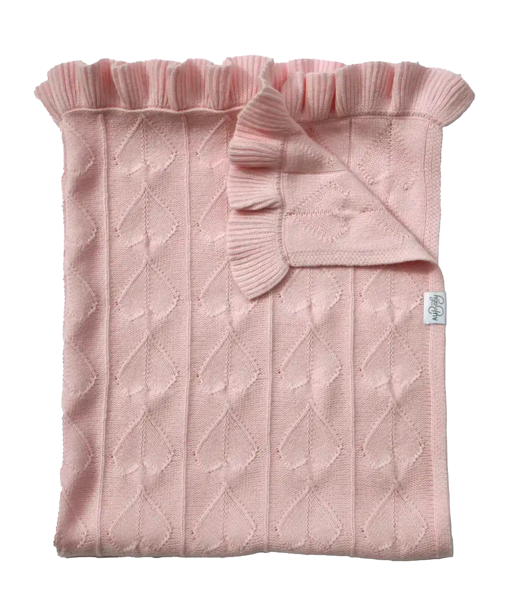 Organic cashmere merino blend baby blanket. GOTS and OEKOTEX certified luxury baby blanket for girls. Pink baby blanket.