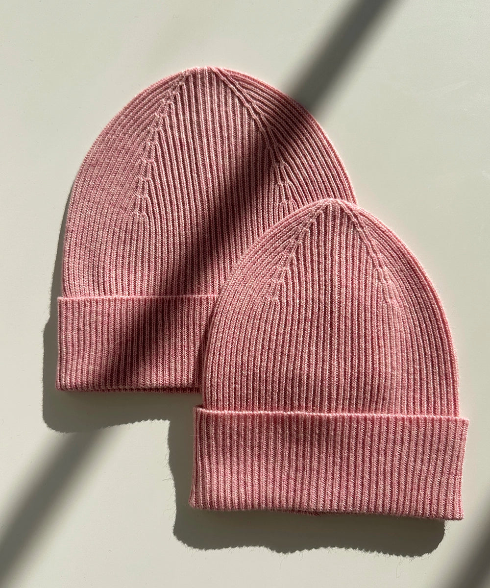 Adult + Mini Beanie Set - Pink Haze